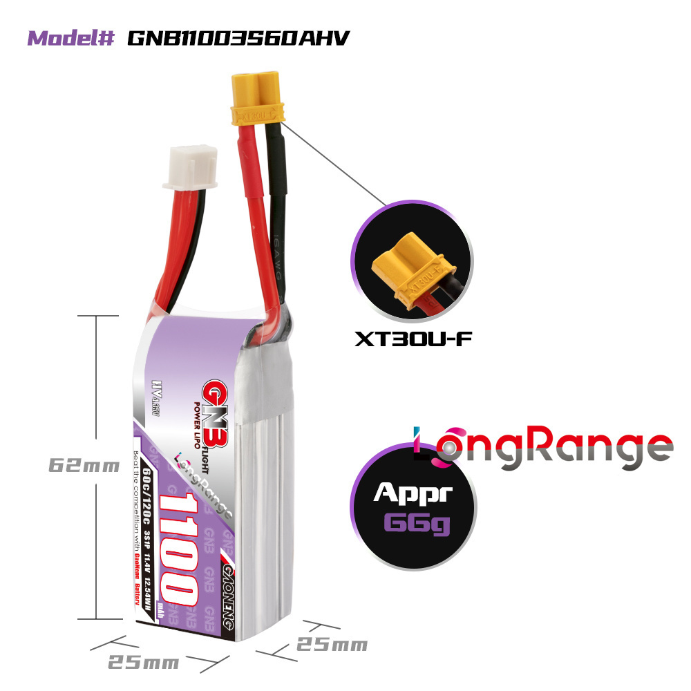 GNB 1100mAh 2S 3S 4S 6S 60C/12 - مراجعة Drone Rc Link وسعره